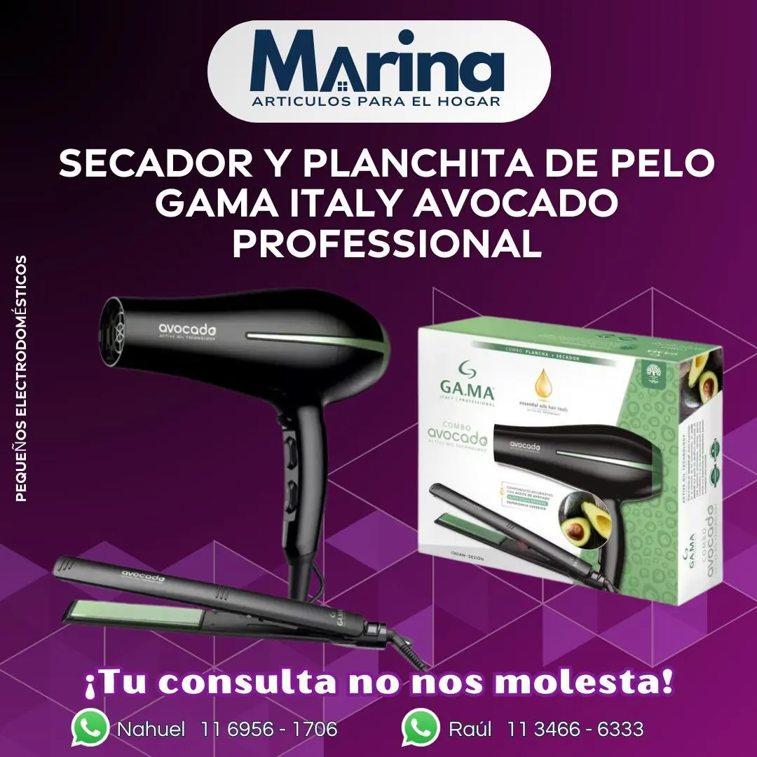 Secador y Planchita de Pelo GA.MA Italy Avocado Professional